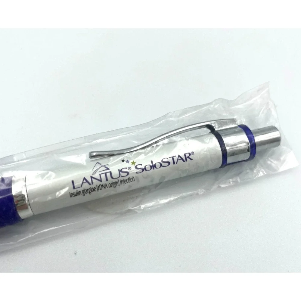 Lantus SoloStar Metal Drug Rep Promotional Pen Silver Purple Pharma Collectible